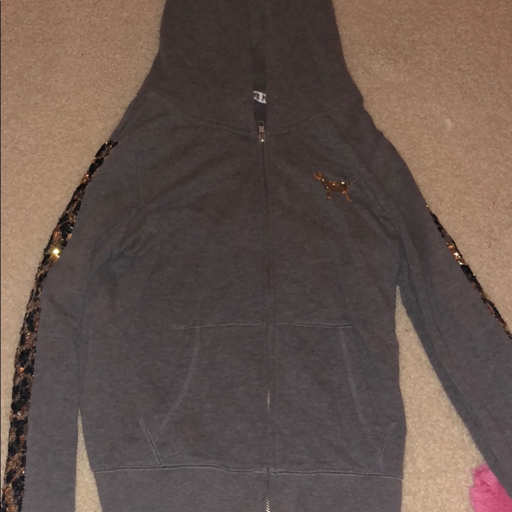 Pink Sparkle Zip Up Hoodie